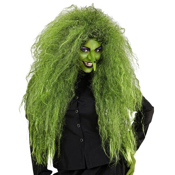 Grote foto halloween pruik groen dames heks verzamelen overige verzamelingen