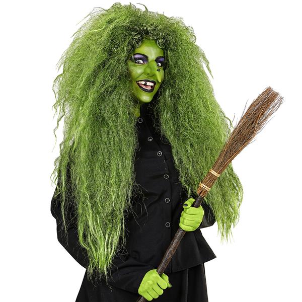 Grote foto halloween pruik groen dames heks verzamelen overige verzamelingen