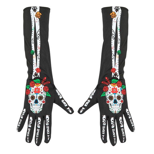 Grote foto dia de los muertos handschoenen 40cm verzamelen overige verzamelingen