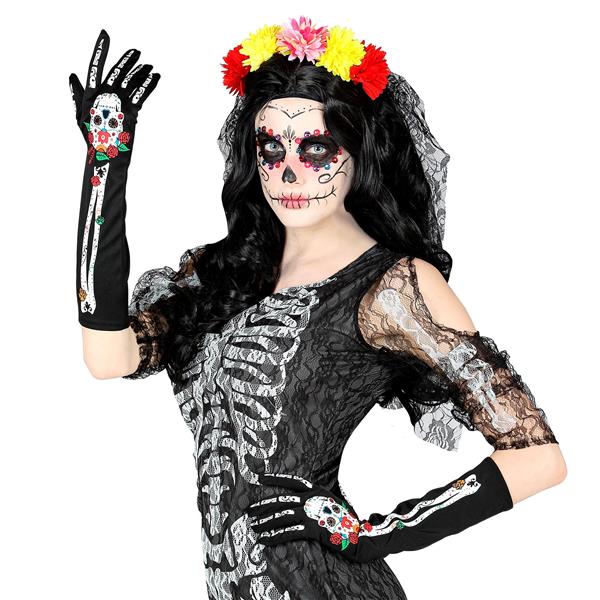 Grote foto dia de los muertos handschoenen 40cm verzamelen overige verzamelingen