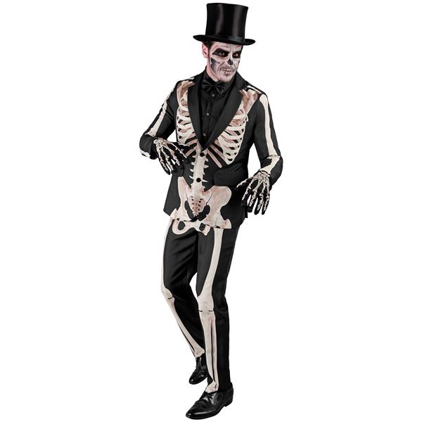 Grote foto halloween kostuum wit zwart heren skelet 2 delig verzamelen overige verzamelingen