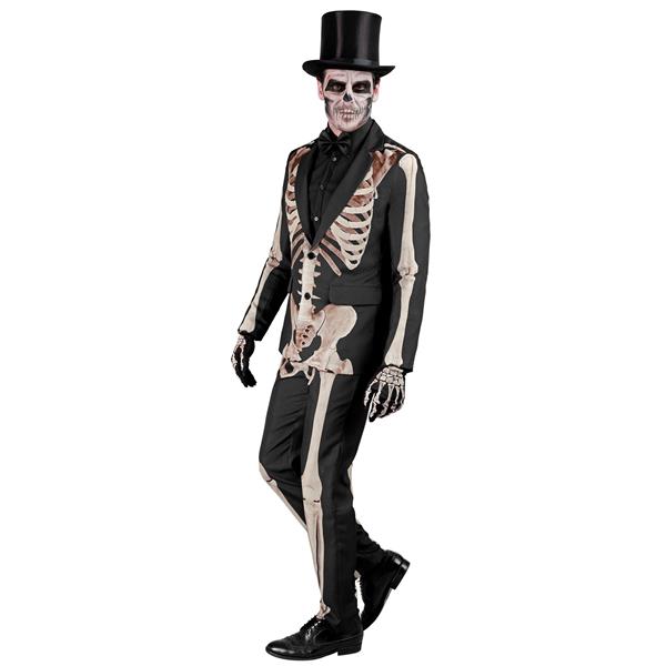 Grote foto halloween kostuum wit zwart heren skelet 2 delig verzamelen overige verzamelingen