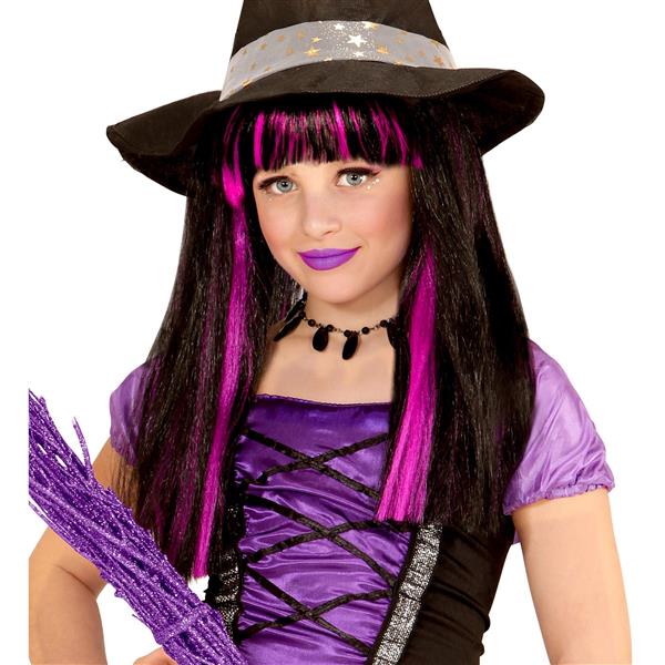Grote foto halloween pruik zwart paars heks verzamelen overige verzamelingen