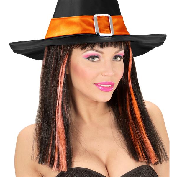 Grote foto halloween pruik zwart oranje strepen verzamelen overige verzamelingen