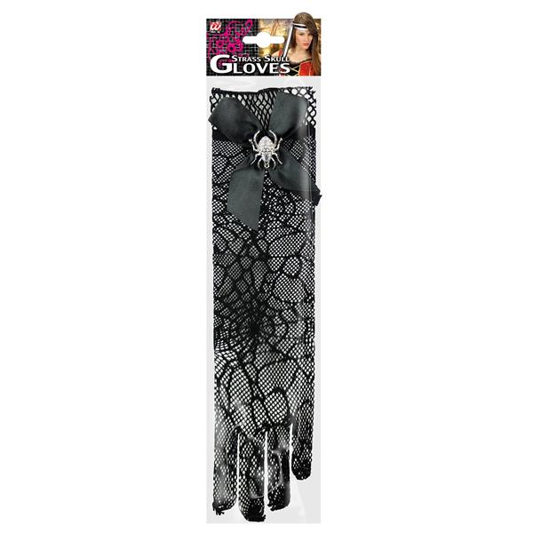 Grote foto halloween handschoenen spinnenweb en schedel verzamelen overige verzamelingen