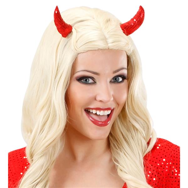 Grote foto halloween haarclip rood hoorn 2st verzamelen overige verzamelingen