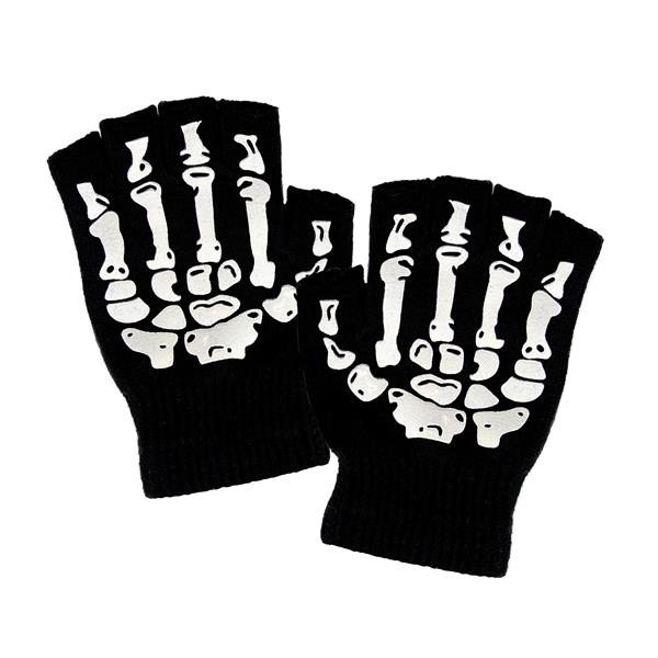 Grote foto halloween handschoenen zwart wit skelet vingerloos verzamelen overige verzamelingen