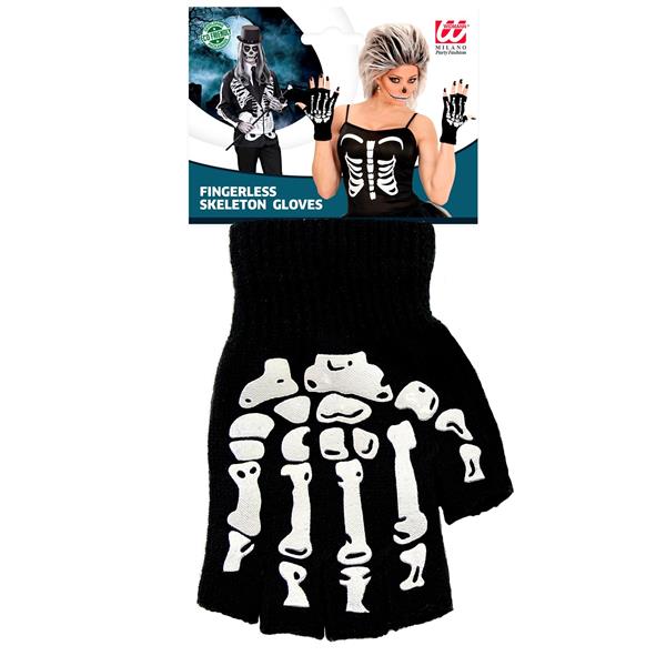 Grote foto halloween handschoenen zwart wit skelet vingerloos verzamelen overige verzamelingen