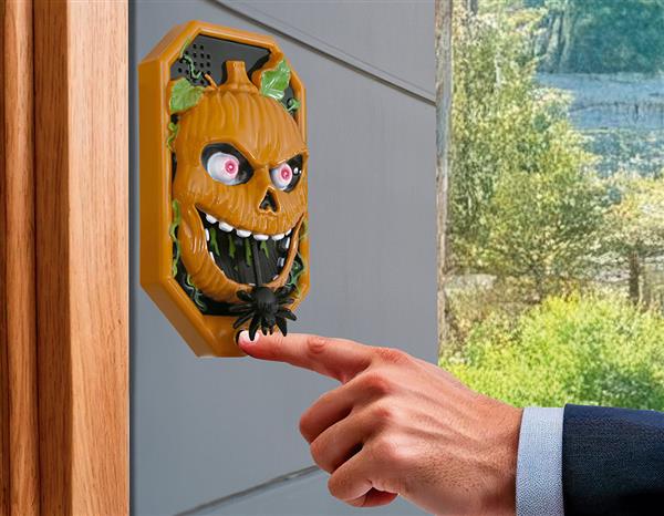 Grote foto halloween decoratie deurbel pompoen met licht geluid en beweging verzamelen overige verzamelingen