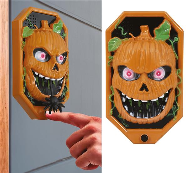 Grote foto halloween decoratie deurbel pompoen met licht geluid en beweging verzamelen overige verzamelingen