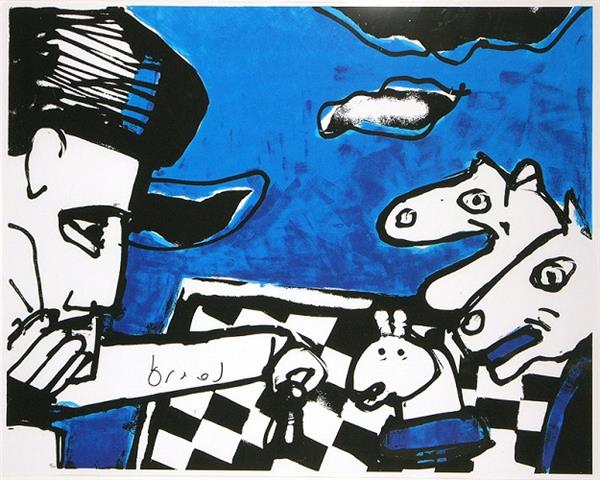 Grote foto herman brood chess antiek en kunst litho en zeefdrukken