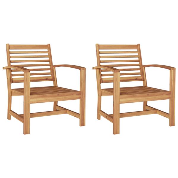 Grote foto vidaxl tuinstoelen 2 pcs bruin 60 x 65 x 76.5 cm massief teakhout tuin en terras tuinmeubelen