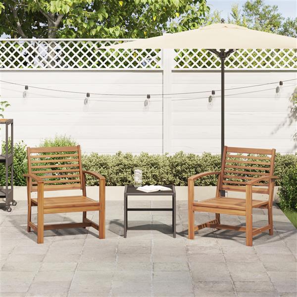 Grote foto vidaxl tuinstoelen 2 pcs bruin 60 x 65 x 76.5 cm massief teakhout tuin en terras tuinmeubelen