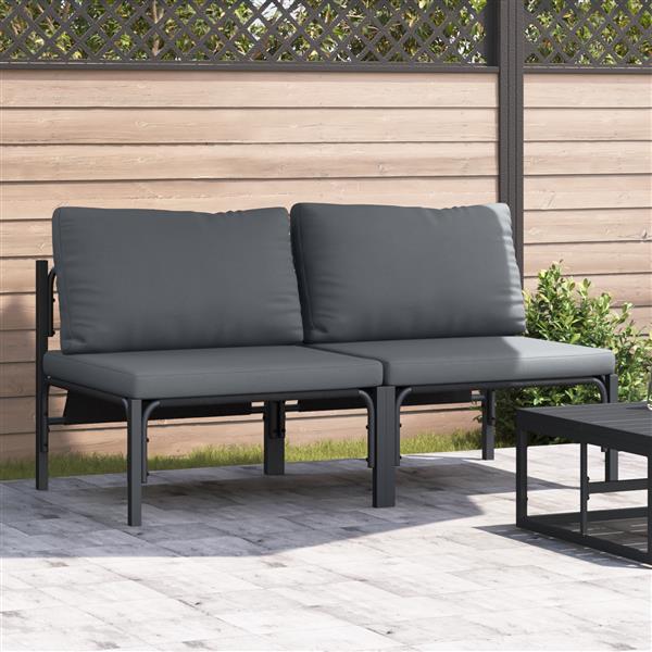 Grote foto vidaxl buitenmeubelsets met kussen met kussen 2 pcs antraciet tuin en terras tuinmeubelen