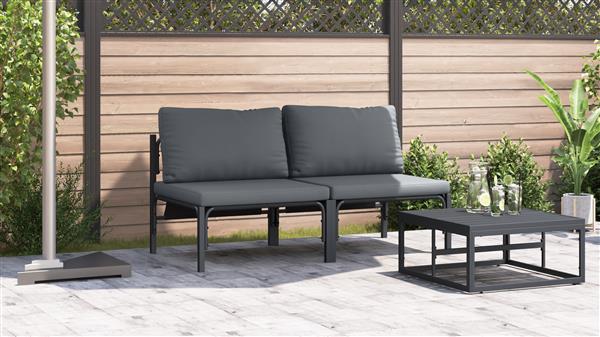 Grote foto vidaxl buitenmeubelsets met kussen met kussen 2 pcs antraciet tuin en terras tuinmeubelen