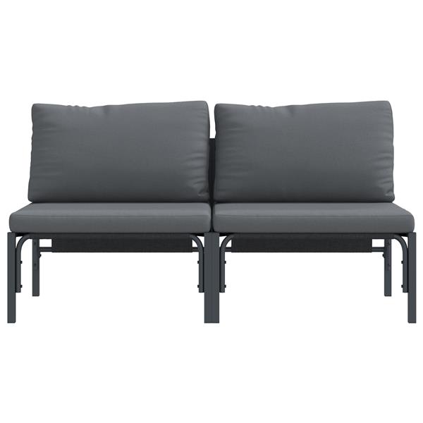 Grote foto vidaxl buitenmeubelsets met kussen met kussen 2 pcs antraciet tuin en terras tuinmeubelen