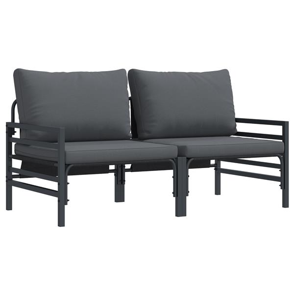 Grote foto vidaxl buitenmeubelsets met kussen met kussen 2 pcs antraciet tuin en terras tuinmeubelen