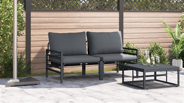 Grote foto vidaxl buitenmeubelsets met kussen met kussen 2 pcs antraciet tuin en terras tuinmeubelen