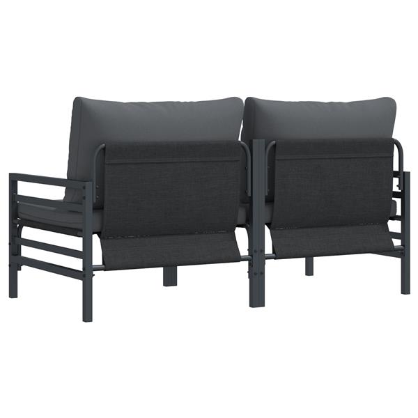 Grote foto vidaxl buitenmeubelsets met kussen met kussen 2 pcs antraciet tuin en terras tuinmeubelen