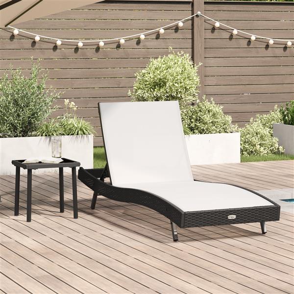 Grote foto vidaxl ligstoel met kussen persoon 2 pcs zwart 40 x 40 x 40.5 cm poly riet tuin en terras tuinmeubelen