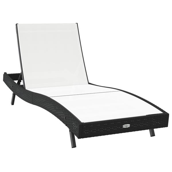 Grote foto vidaxl ligstoel met kussen persoon 2 pcs zwart 40 x 40 x 40.5 cm poly riet tuin en terras tuinmeubelen