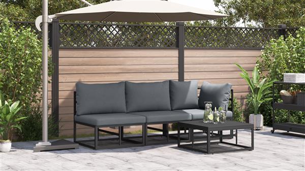 Grote foto vidaxl buitenmeubelsets met kussen met kussen 3 pcs zwart en anthraciet tuin en terras tuinmeubelen