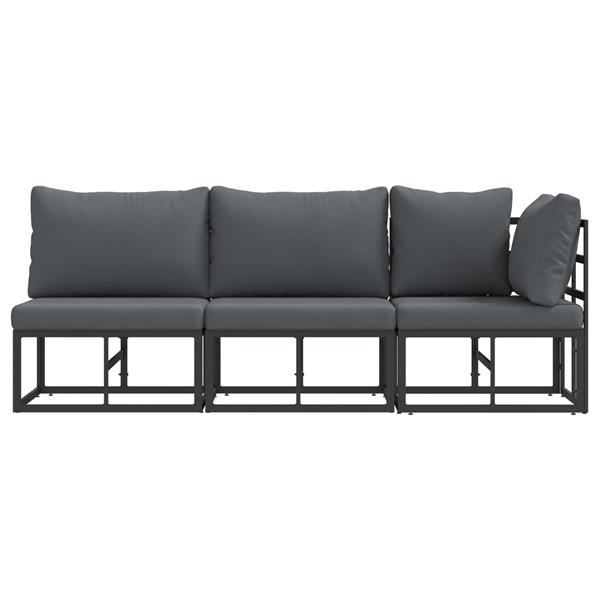 Grote foto vidaxl buitenmeubelsets met kussen met kussen 3 pcs zwart en anthraciet tuin en terras tuinmeubelen