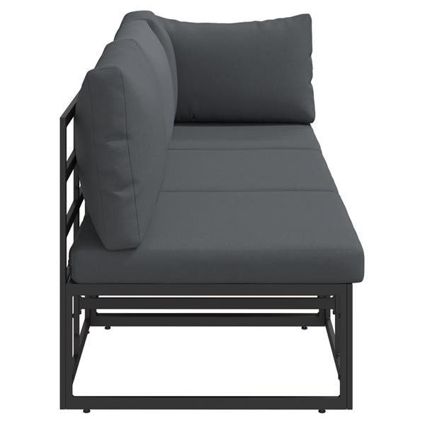 Grote foto vidaxl buitenmeubelsets met kussen met kussen 3 pcs zwart en anthraciet tuin en terras tuinmeubelen