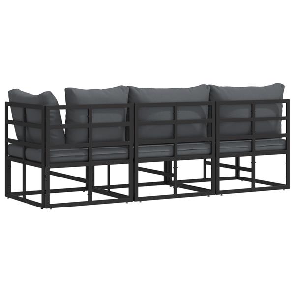 Grote foto vidaxl buitenmeubelsets met kussen met kussen 3 pcs zwart en anthraciet tuin en terras tuinmeubelen
