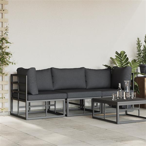 Grote foto vidaxl buitenmeubelsets met kussen met kussen 3 pcs zwart en anthraciet tuin en terras tuinmeubelen