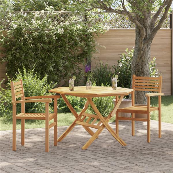 Grote foto vidaxl tuinstapelstoelen 2 pcs bruin 55.5 x 55.5 x 90 cm tuin en terras tuinmeubelen