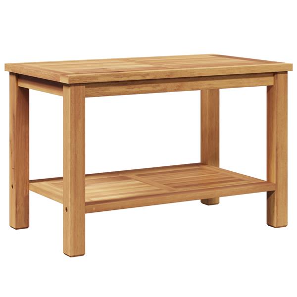Grote foto vidaxl salontafel bruin 70 x 40 x 45 cm massief teakhout tuin en terras tuinmeubelen