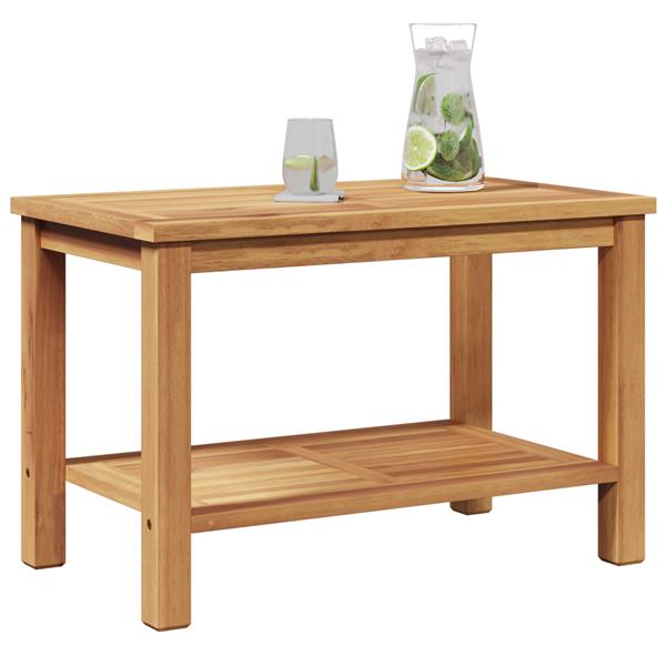 Grote foto vidaxl salontafel bruin 70 x 40 x 45 cm massief teakhout tuin en terras tuinmeubelen