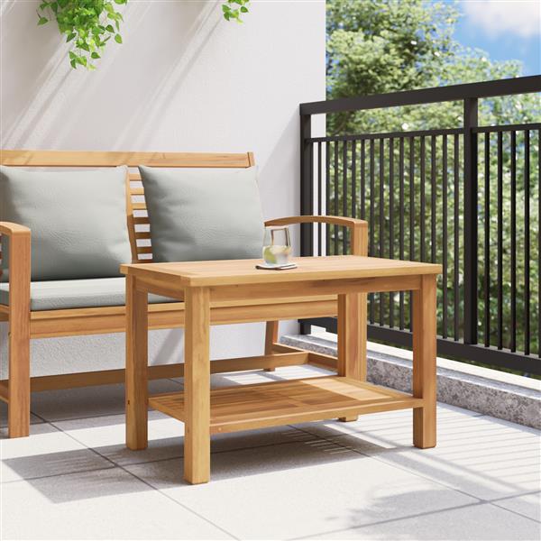 Grote foto vidaxl salontafel bruin 70 x 40 x 45 cm massief teakhout tuin en terras tuinmeubelen
