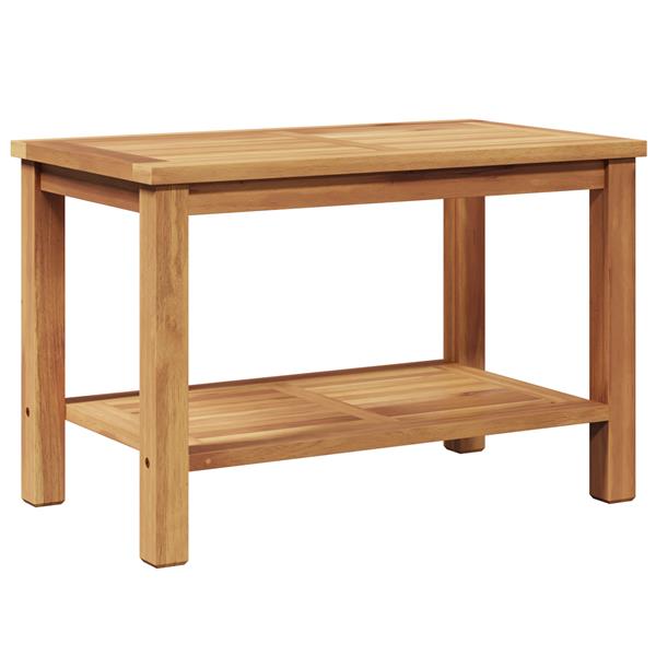 Grote foto vidaxl salontafel bruin 70 x 40 x 45 cm massief teakhout tuin en terras tuinmeubelen