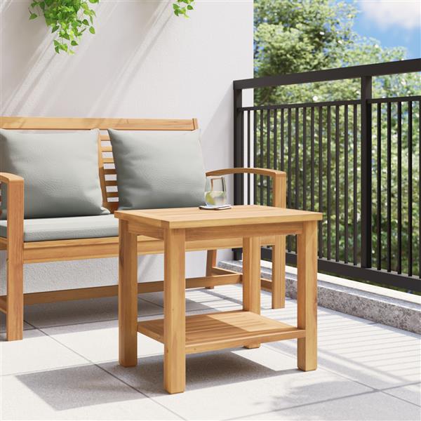 Grote foto vidaxl salontafel bruin 50 x 35 x 45 cm massief teakhout tuin en terras tuinmeubelen