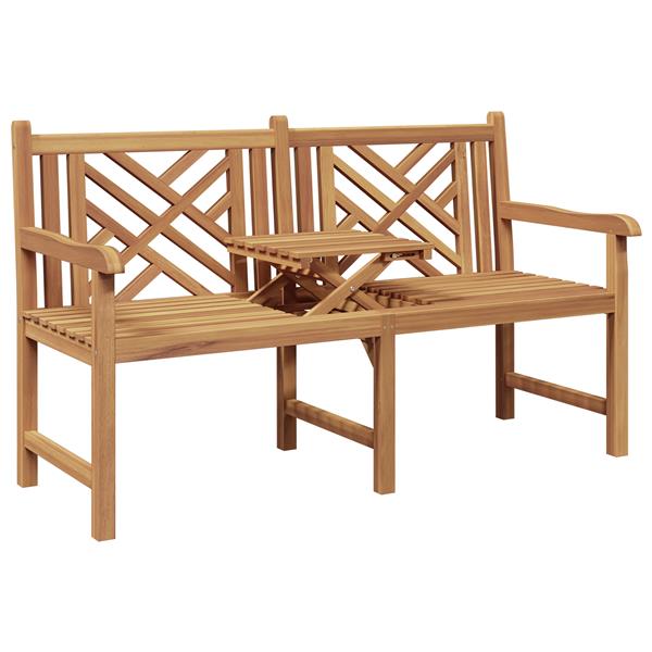 Grote foto vidaxl bank anders bruin 150 x 60 x 90 cm massief teakhout tuin en terras tuinmeubelen