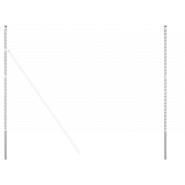 Grote foto vidaxl hekpalen 2 pcs zilver 210 cm gegalvaniseerd staal tuin en terras overige tuin en terras