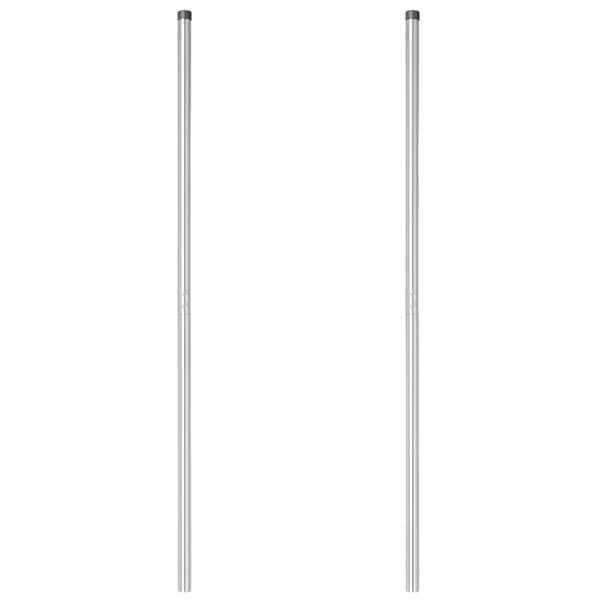 Grote foto vidaxl hekpalen 2 pcs zilver 210 cm gegalvaniseerd staal tuin en terras overige tuin en terras