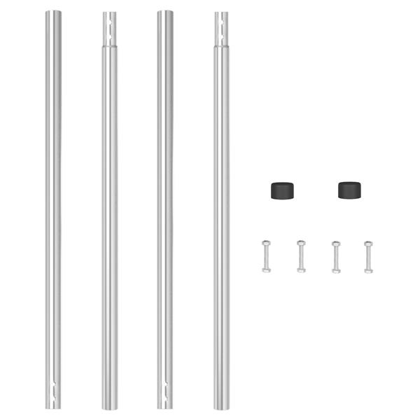 Grote foto vidaxl hekpalen 2 pcs zilver 210 cm gegalvaniseerd staal tuin en terras overige tuin en terras