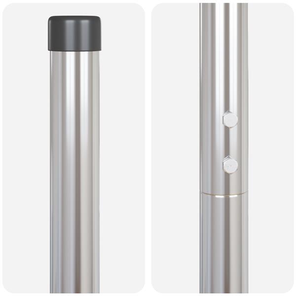 Grote foto vidaxl hekpalen 2 pcs zilver 210 cm gegalvaniseerd staal tuin en terras overige tuin en terras