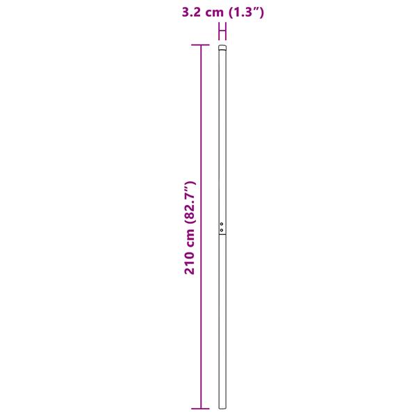 Grote foto vidaxl hekpalen 2 pcs zilver 210 cm gegalvaniseerd staal tuin en terras overige tuin en terras