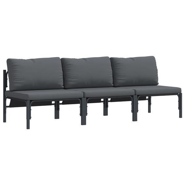 Grote foto vidaxl buitenmeubelsets met kussen met kussen 3 pcs antraciet tuin en terras tuinmeubelen