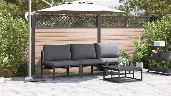 Grote foto vidaxl buitenmeubelsets met kussen met kussen 3 pcs antraciet tuin en terras tuinmeubelen