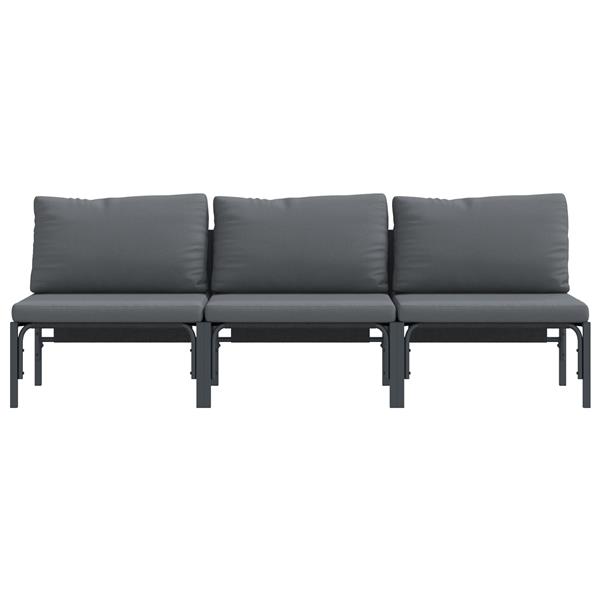 Grote foto vidaxl buitenmeubelsets met kussen met kussen 3 pcs antraciet tuin en terras tuinmeubelen
