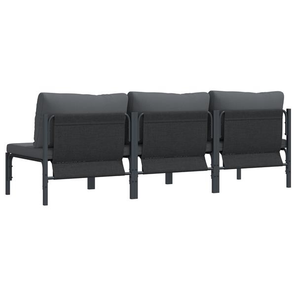 Grote foto vidaxl buitenmeubelsets met kussen met kussen 3 pcs antraciet tuin en terras tuinmeubelen