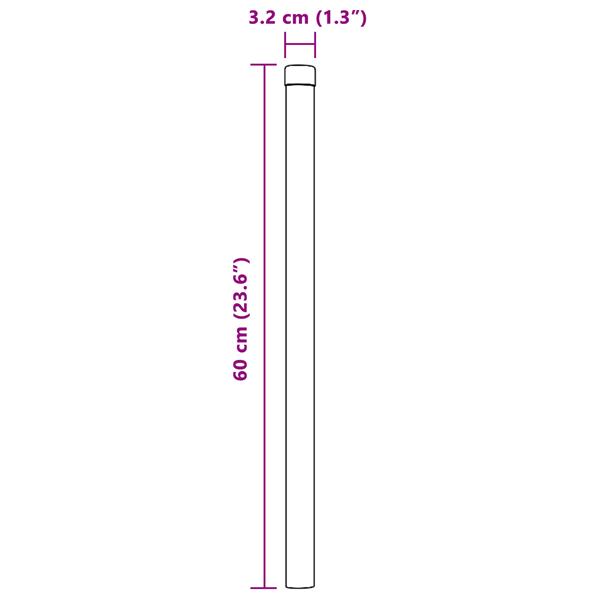 Grote foto vidaxl hekpalen 12 pcs zilver 60 cm gegalvaniseerd staal tuin en terras overige tuin en terras
