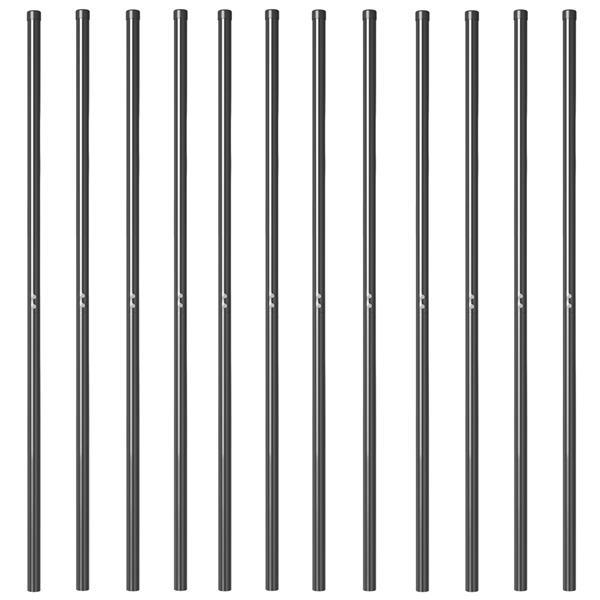 Grote foto vidaxl hekpalen 12 pcs grijs 200 cm poedergecoat staal tuin en terras overige tuin en terras