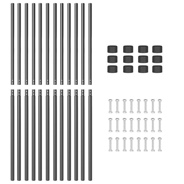 Grote foto vidaxl hekpalen 12 pcs grijs 200 cm poedergecoat staal tuin en terras overige tuin en terras