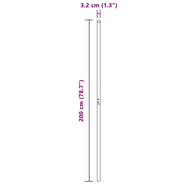 Grote foto vidaxl hekpalen 12 pcs grijs 200 cm poedergecoat staal tuin en terras overige tuin en terras